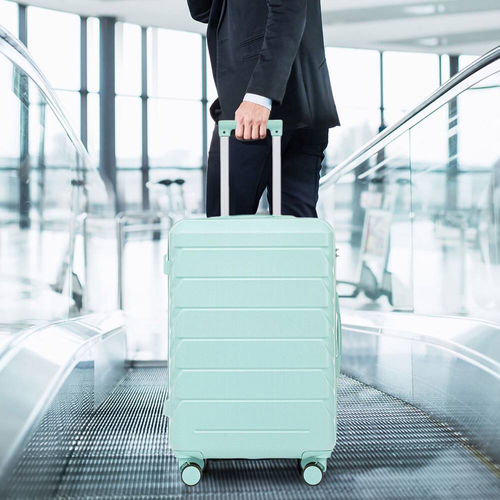 Alt View 4. Ropilly - Ropilly 3 Piece Hard Shell Luggage Set Mint Green Suitcase Set - Mint Green.
