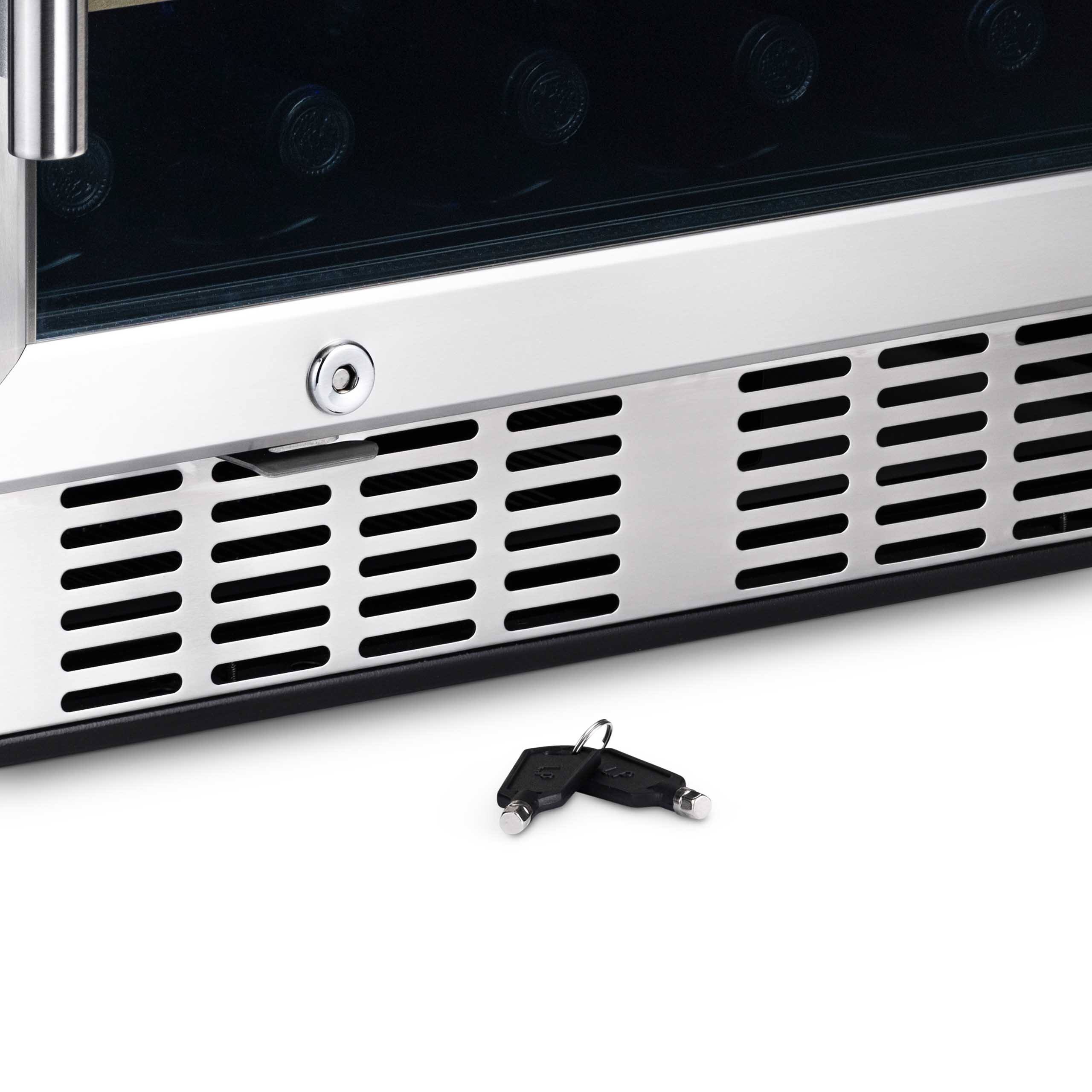 Alt View 12. NewAir - 24” 46-Bottle Dual Zone Built-in Wine Fridge with Beech Wood Shelves and Recessed Kickplate - Stainless steel.