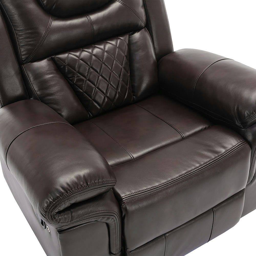 Alt View 6. Kadyn - Manual Home Theater Recliner Chair with LED Light Strip for Living Room Bedroom - Brown.