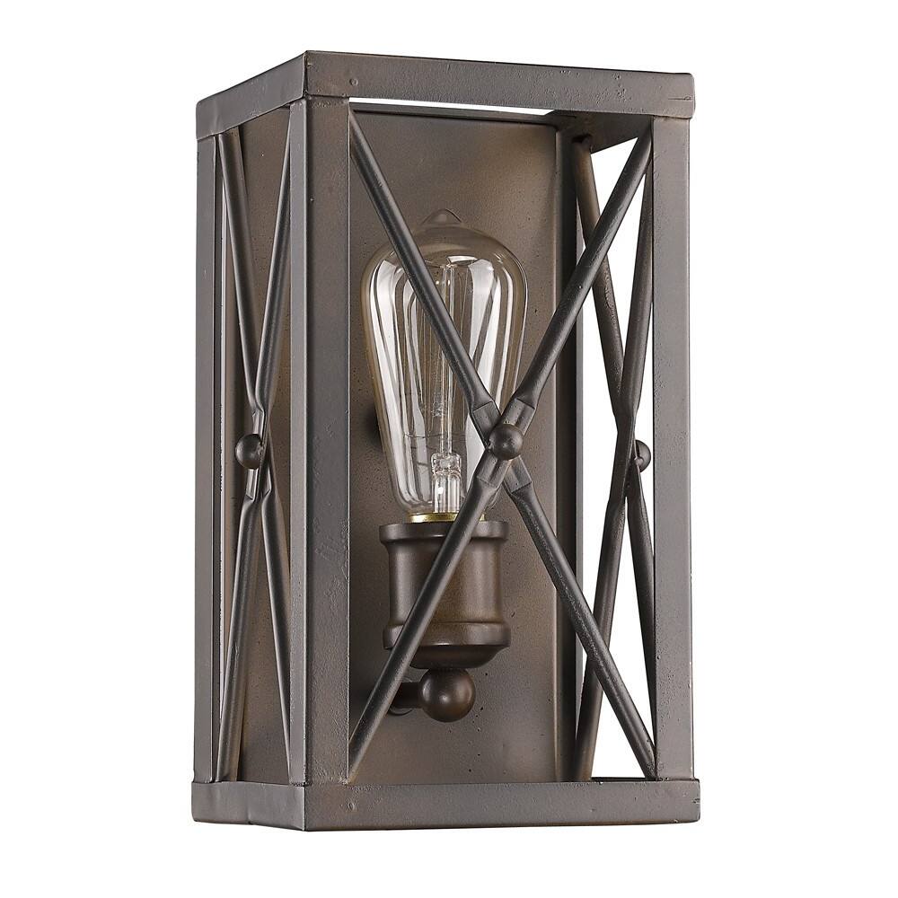 Angle. Hivvago - Hivvago Antique Bronze Metal Geometric Wall Light - Brown.