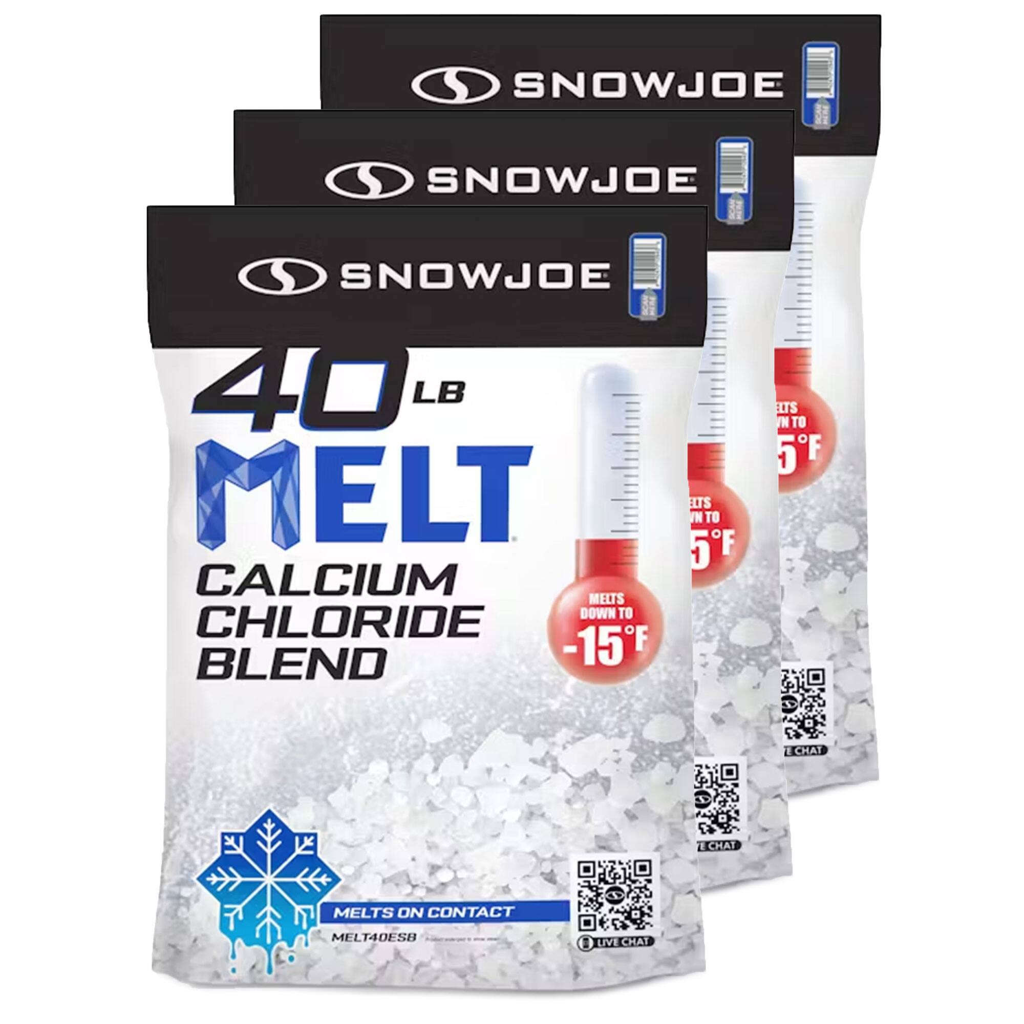 SNOWJOE SNOWJOE SNOWJOE  
40 LB MELT  
CALCIUM CHLORIDE BLEND  
MELTS DOWN TO -15°F  
MELTS ON CONTACT  
LIVE CHAT