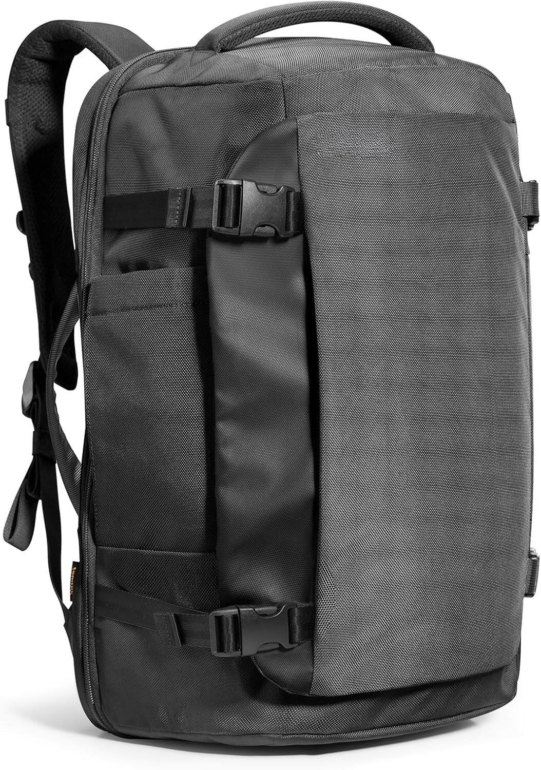 Front. ZUQIETA - ZUQIETA 40L Travel Backpack - TSA-Approved, Water-Resistant, Fits 17.3" Laptop, PFAS-Free - Black.