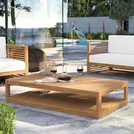 Carlsbad Teak Wood Outdoor Patio Coffee Table by Modway - Natural