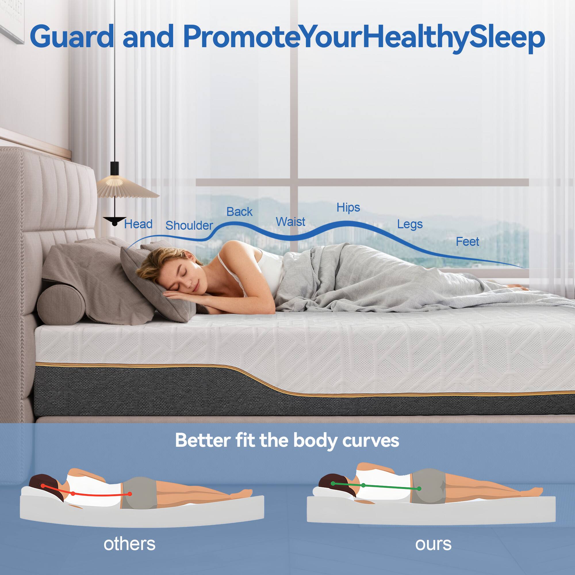 Guard and Promote Your Healthy Sleep

Better fit the body curves

others

ours