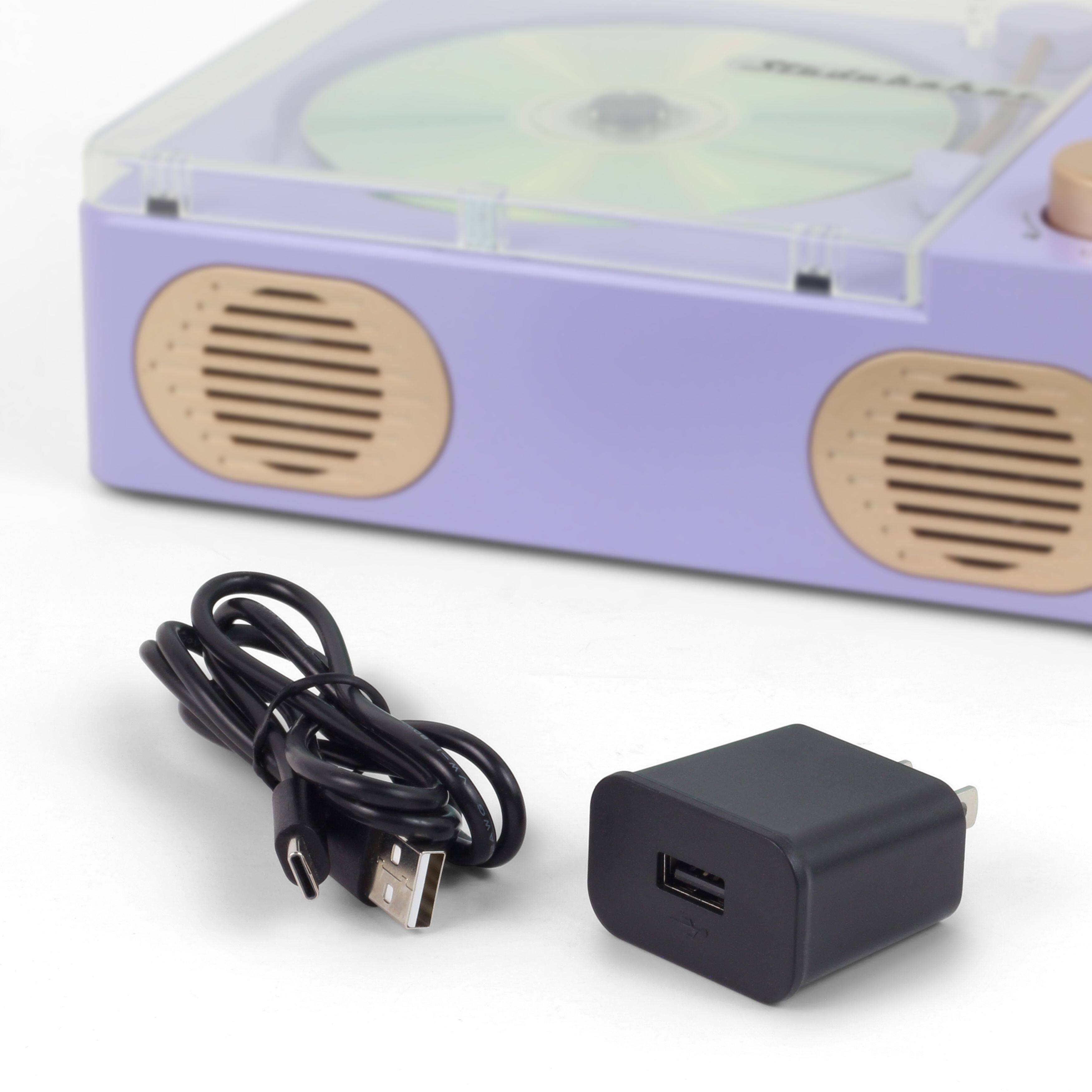 Back. Studebaker - Studebaker SB3720L Retro CD Player with Bluetooth - Lilac - Lilac.