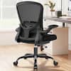 Front. KERDOM - Ergonomic Desk Chair, Swivel Computer Chair with Flip-up Arms and Lumbar Support, Adjustable Height with Breathable Mesh - Black.