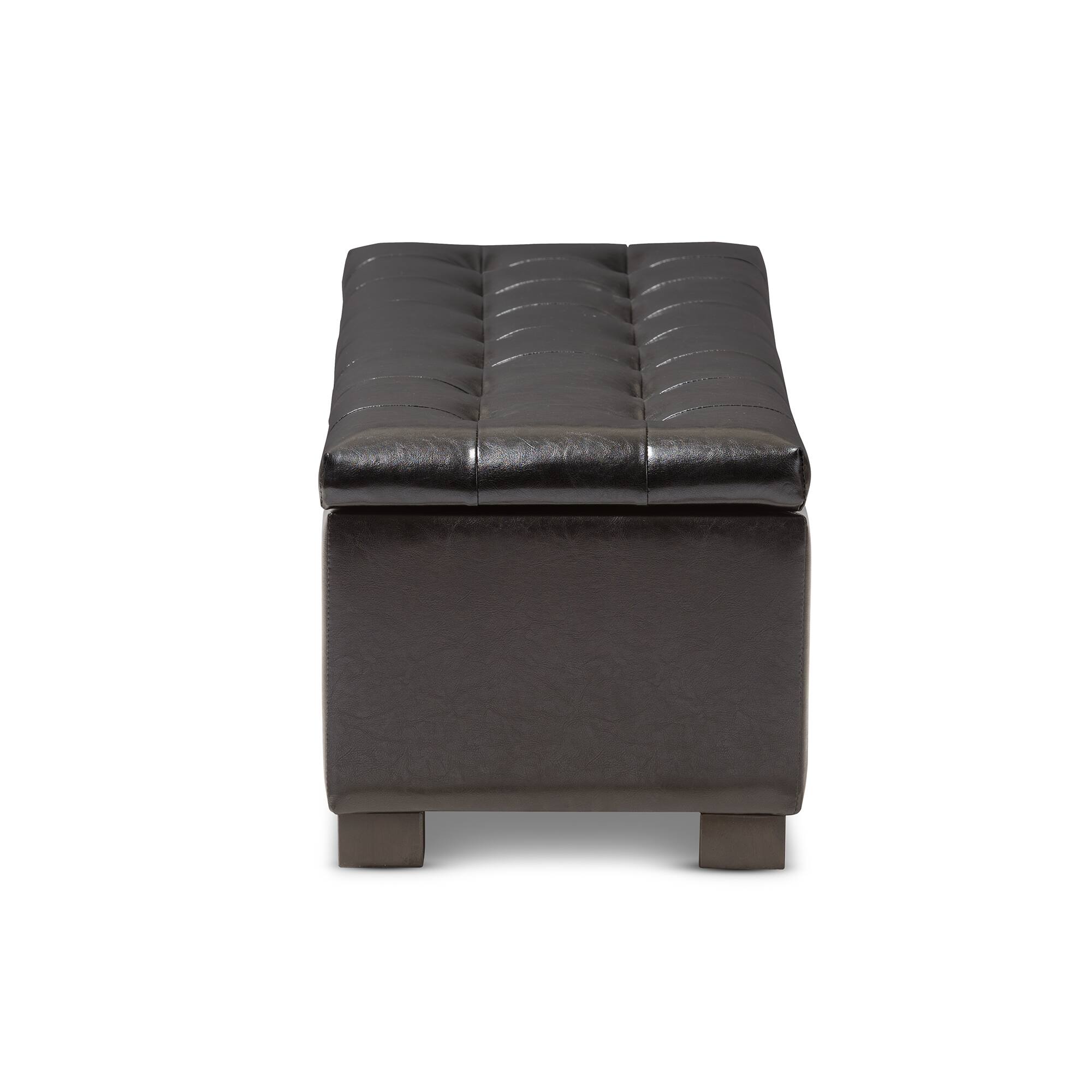 Back. Baxton Studio - Roanoke Contemporary Ottoman - Black.