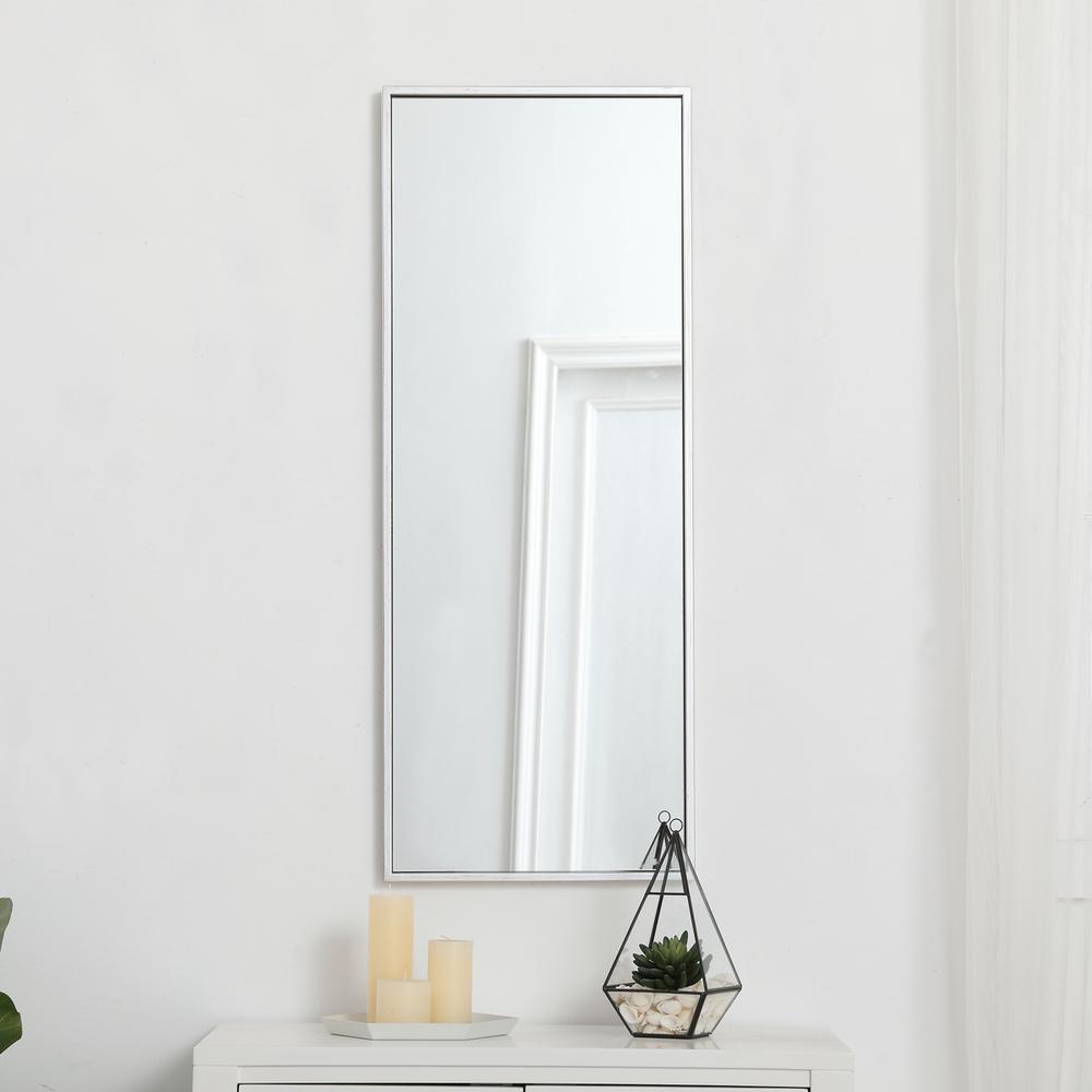 Alt View 4. Elegant Decor - Metal frame rectangle mirror 14 inch in silver - Silver.