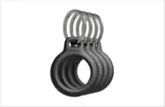 Front. Belkin - Secure holder with Key Ring, Scratch Resistant, Protective AirTag Keychain for Apple AirTag - 4-Pack - Black.