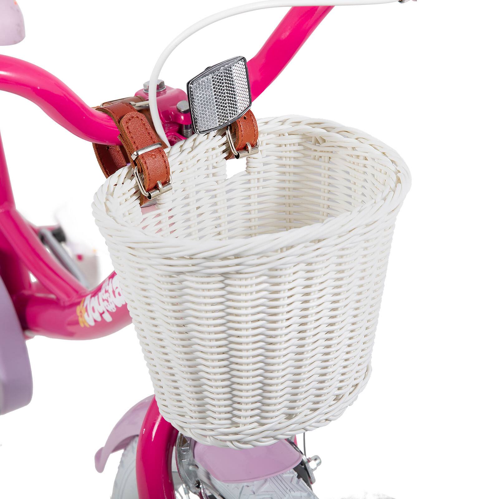 Alt View 10. JOYSTAR - JOYSTAR Unicorn 14 Inch Kids Bike for Girls Ages 3-5, Toddler Bicycles with Training Wheels & Basket, Doll Seat, Fuchsia - Fuchsia.