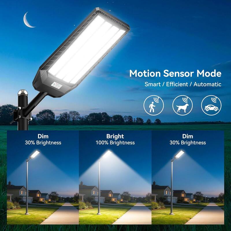 Motion Sensor Mode  
Smart / Efficient / Automatic  

Dim 30% Brightness  
Bright 100% Brightness  
Dim 30% Brightness
