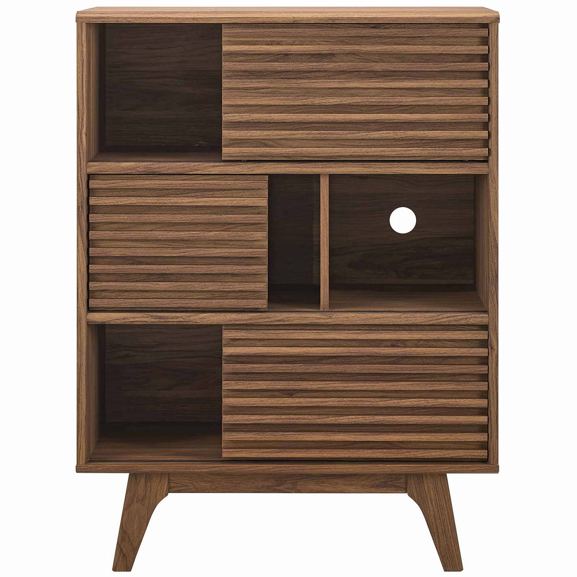 Alt View 4. Modway - Render Three-Tier Display Storage Cabinet Stand by Modway - Walnut.