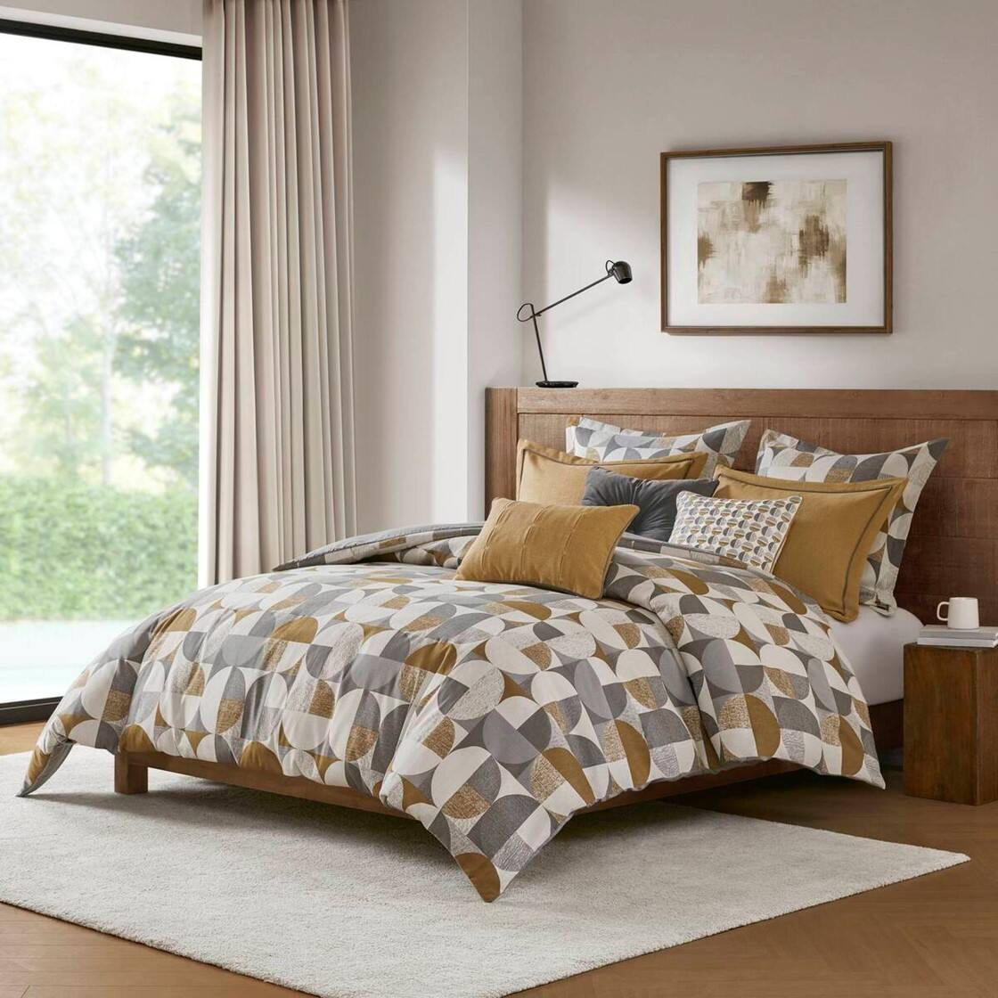 Alt View 1. Gracie Mills - Gracie Mills Rowan 8-Piece Oversized Comforter Set - Gold.