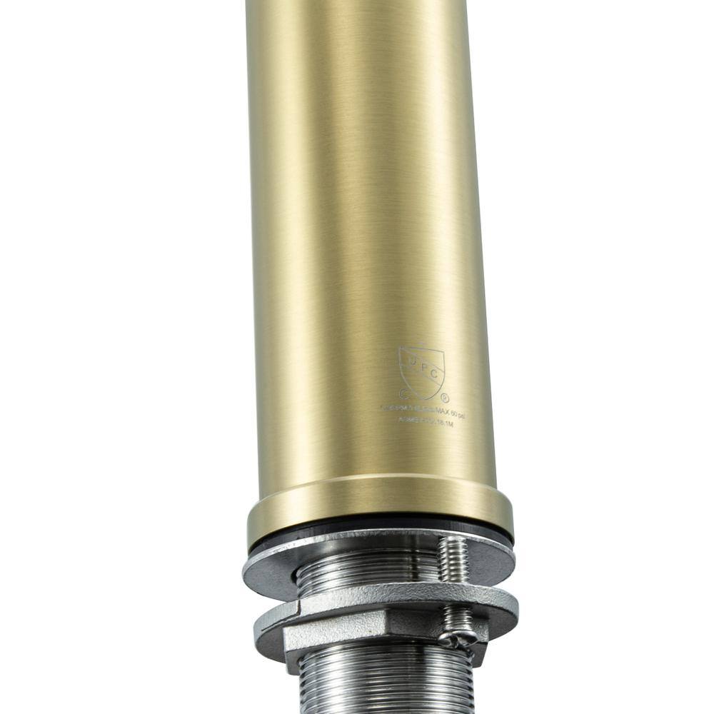 Left. Elegant Kitchen and Bath - Victor Single Hole Single Handle Bathroom Faucet in Brushed Gold - Brushed Gold.