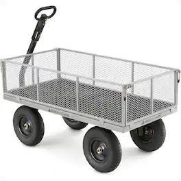 Gorilla Carts - Gorilla Cart 1000 Pound Capacity Heavy Duty Steel Mesh Utility Wagon Cart - Gray
