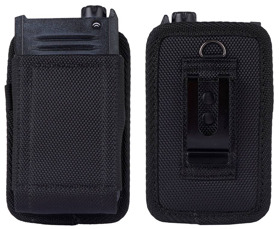 Alt View 2. Nakedcellphone - Pouch Case for XL Thick Flip Phone - Canvas with Clip and Belt Harness - DuraXV Extreme, CAT S22, XP3plus - Black.