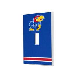 Keyscaper - Kansas Jayhawks Stripe Design Single Toggle Light Switch Plate - Multicolor