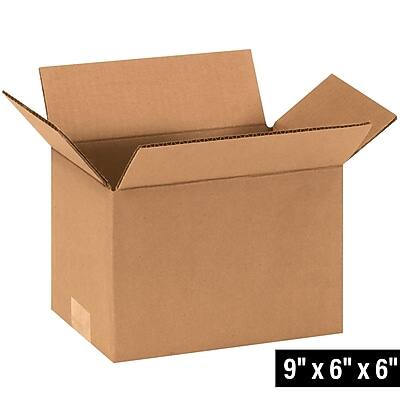 Alt View 1. The Packaging Wholesalers - 9" x 6" x 6" Corrugated Kraft Boxes, 32 ECT, 25/Bundle (BS090606X) - Kraft.