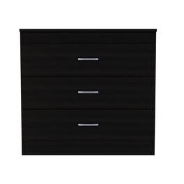 TuHome - Melia Three Drawer Dresser, Superior Top, Metal Hardware - Black