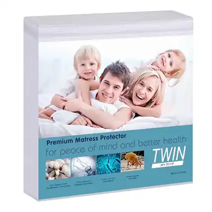 Premium Mattress Protector for peace of mind and better health
TWIN 38" x 75" +15"
Made in China
- 100% Organic Cotton
- 100% Waterproof Breathable Membrane
- Protects Against Your Skin from Bacteria
- Protects Against Dust Mites
- Hypoallergenic Terry Surface