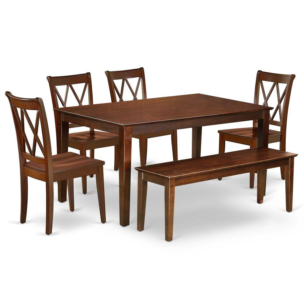Back. East West Furniture - Dining Room Set Mahogany - Brown.