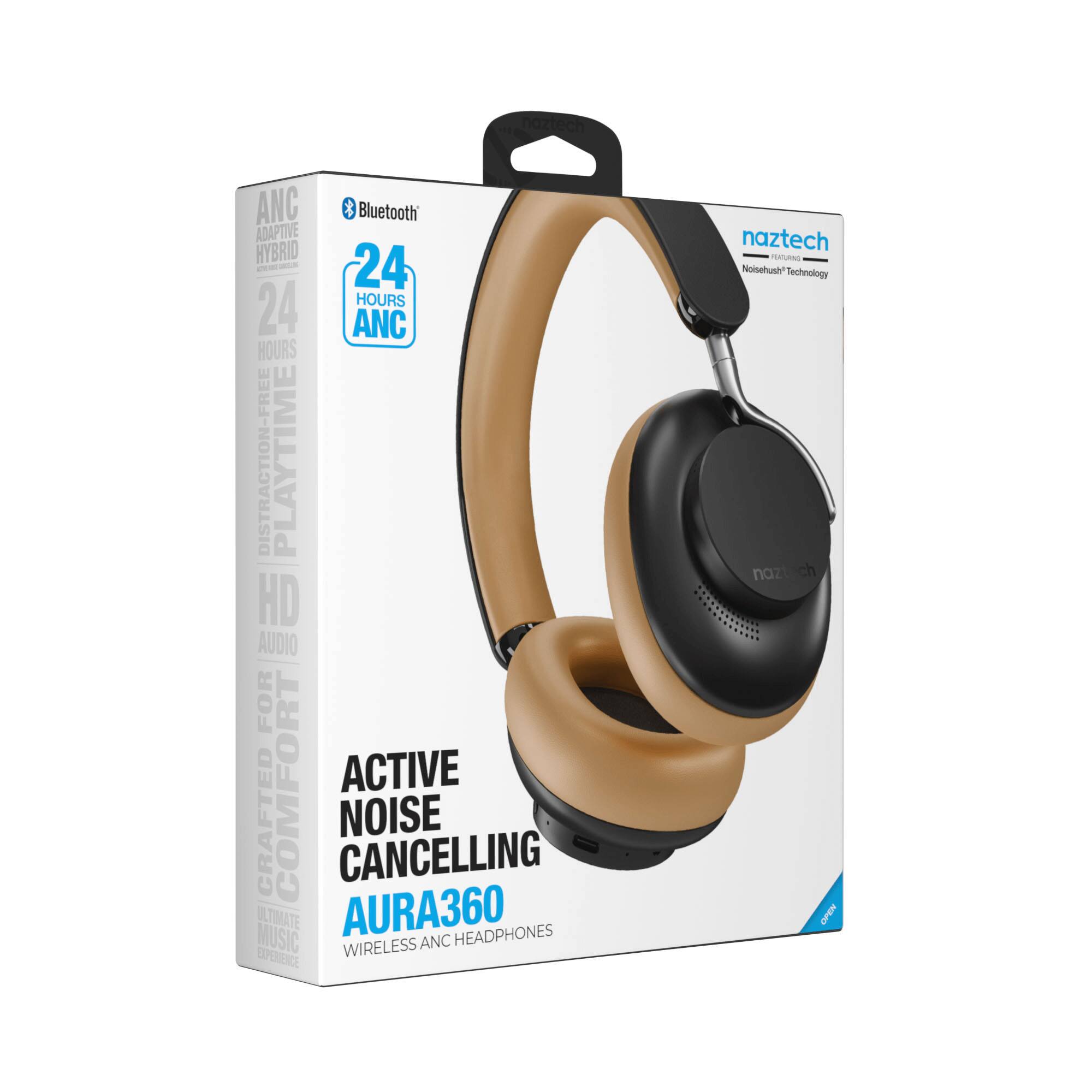 ANC Bluetooth ADAPTIVE HYBRID - 24 HOURS ANC HOURS DISTRACTION-FREE PLAYTIME HD AUDIO FOR COMFORT ACTIVE CRAFTED NOISE CANCELLING ULTIMATE UL AURA360 MUSIC WIRELESS ANC HEADPHONES

naztech NoiseHush™ Technology