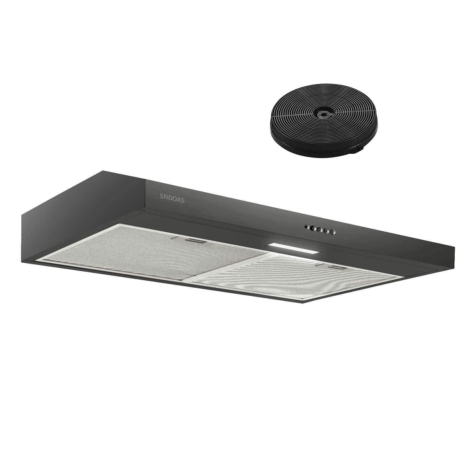 Akoasm - 30 inches - Externally Vented - Under cabinet Range Hood - Black