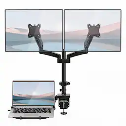 Black Triple Arms Gas Spring Monitor Arm