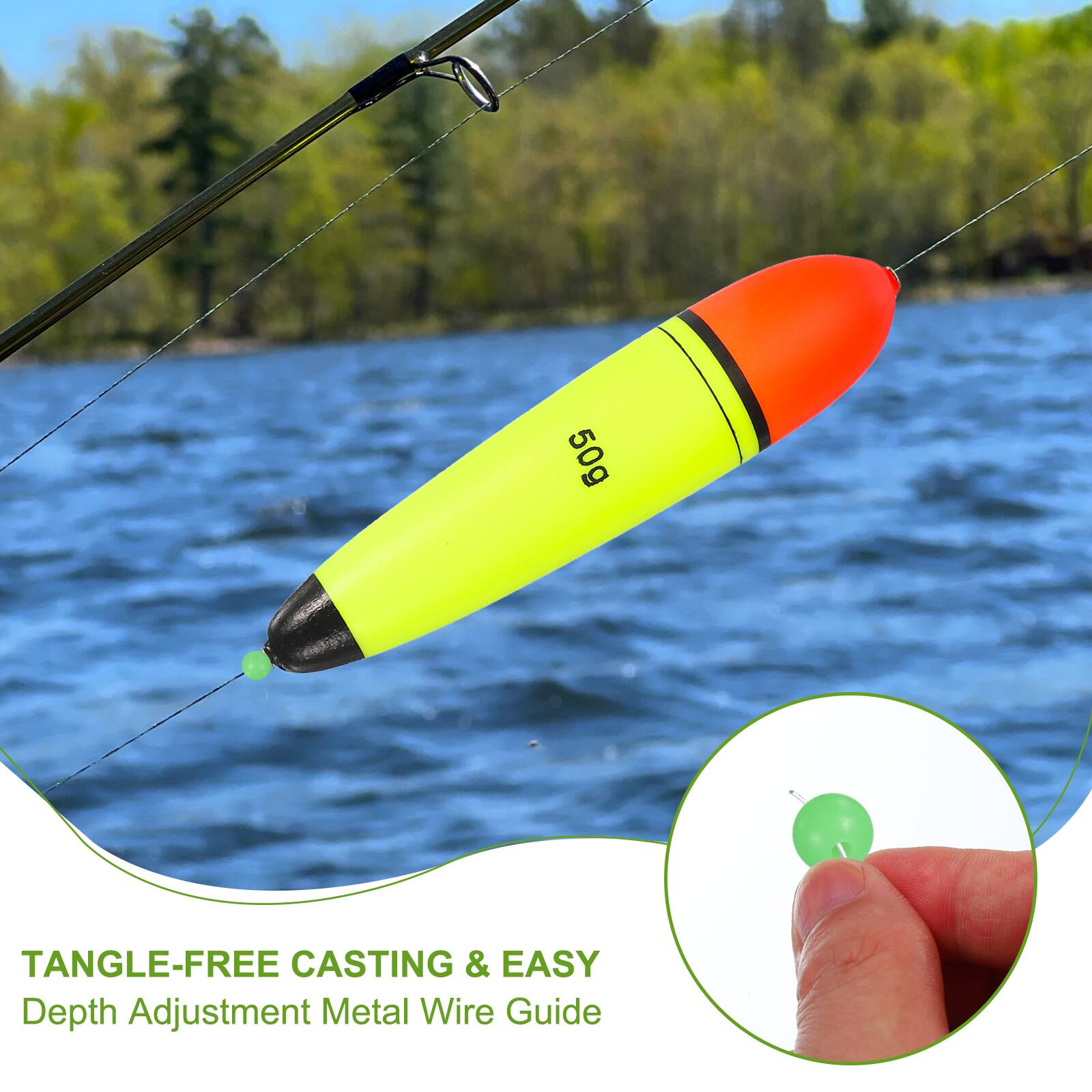 50g TANGLE-FREE CASTING & EASY Depth Adjustment Metal Wire Guide