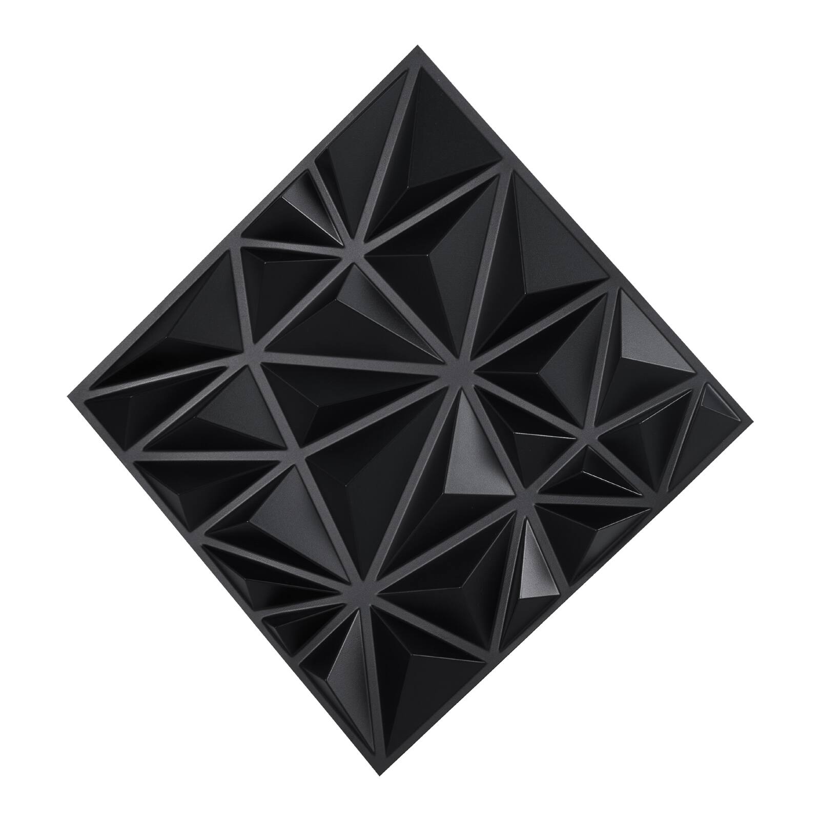 Alt View 5. VEVOR - 3D Wall Panels, 33-Pack 11.81 x 11.81 in PVC Modern Art Minimalist Diamond Tiles - Black.