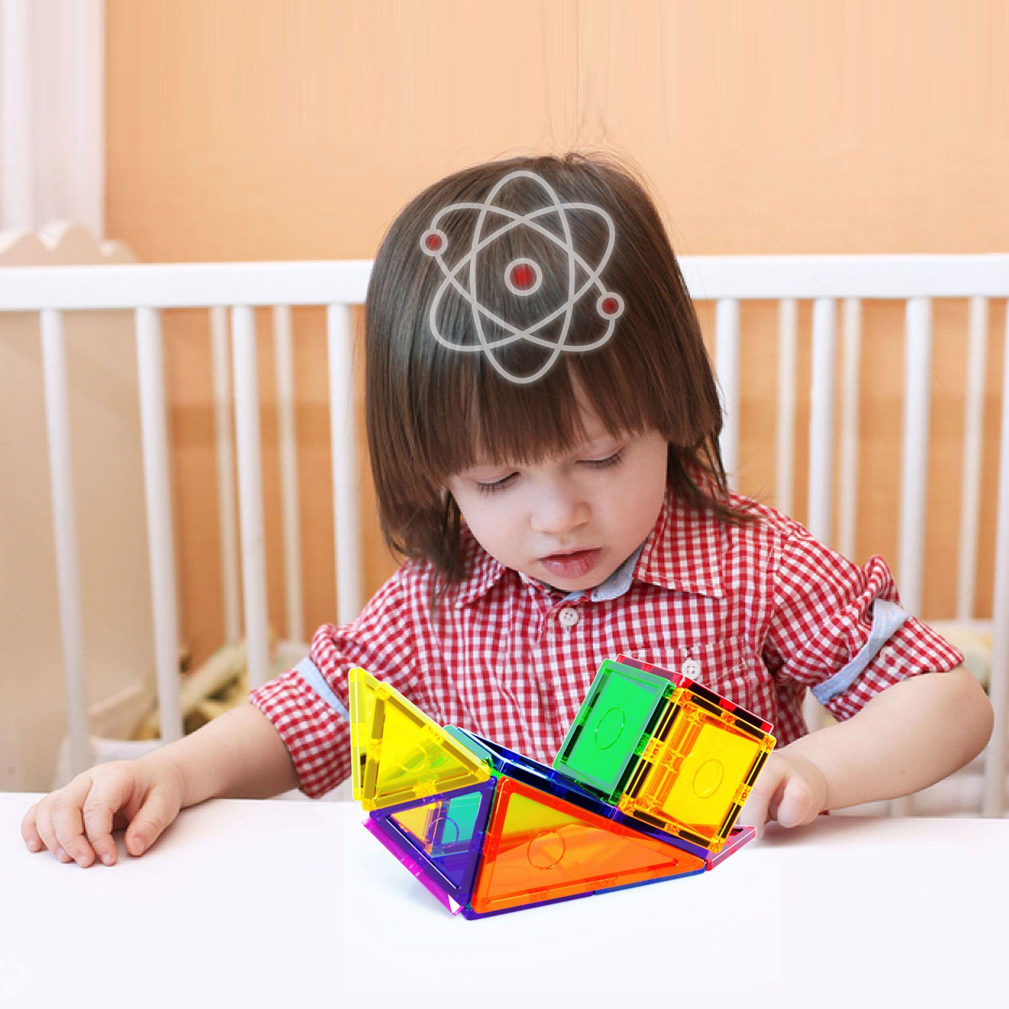 Alt View 4. Everplay - Everplay Magnetic Tiles For Kids, 30PCS Construction STEM Building Blocks Educational Toy - Multicolor.