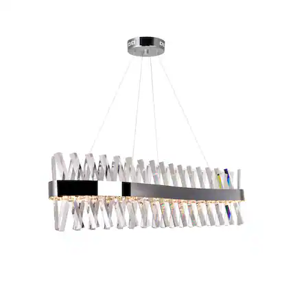 Front. CWI Lighting - Glace LED Chandelier With Chrome Finish - Chrome.