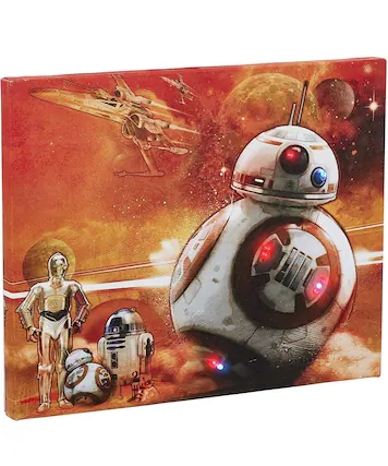 Front. Star Wars - Star Wars BB-8 Illuminating Canvas Wall Art - Orange.
