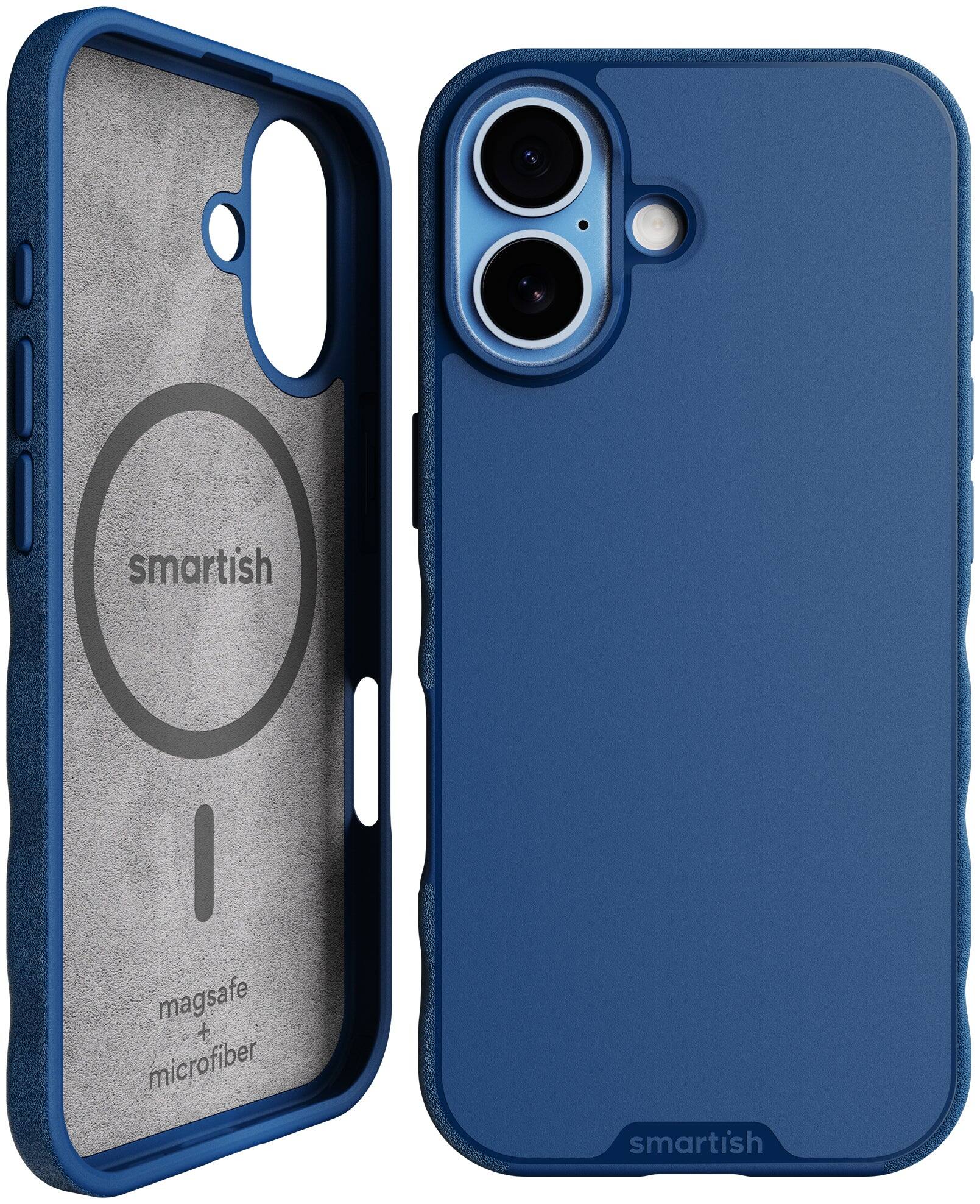 Smartish - iPhone 17 MagSafe Case - Gripmunk Protective Slim Grip Magnetic Cover - Blues on The Green