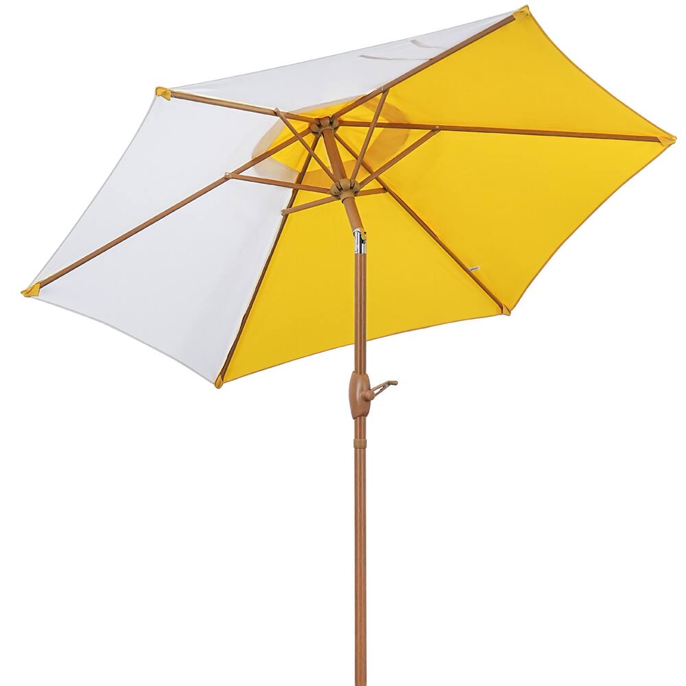Ainfox - 7.5ft Contrast Color Patio Umbrella Tilt - Yellow