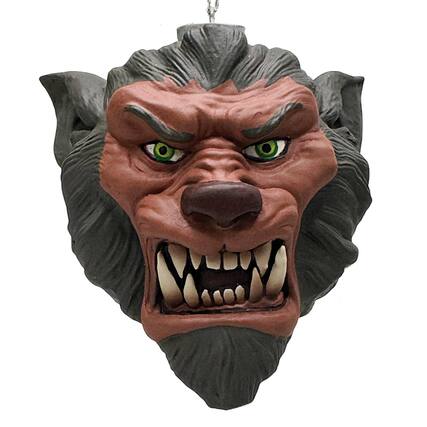 Front. Gorenaments - Len Simon's Gorenaments 3.5 Inch Horror Ornament Series 1 | Wolfie - Brown.