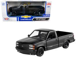 1992 Chevrolet 454 SS Pickup Truck Matt Black 1/24 Diecast Model Car by Motormax - Matte Black