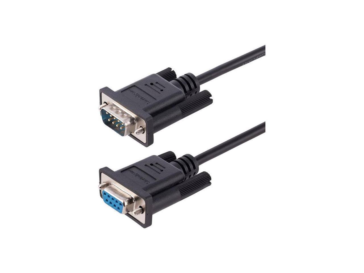 Front. StarTech.com - StarTech 3m RS232 Crossover Serial Cable w/Al-Mylar Shielding F/M Black.