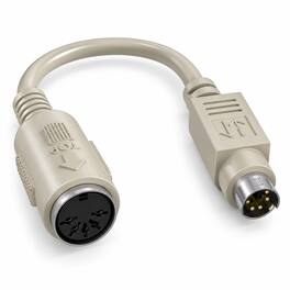 Sanoxy - 6" DIN5 Female to Mini-DIN6 Male AT to PS/2 Keyboard Adapter Cable - Beige