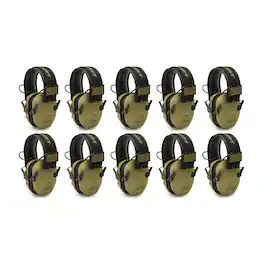 Walkers - Walker's Razor Slim Ultra Low Profile Compact Design Earmuffs 10-Pack - Green