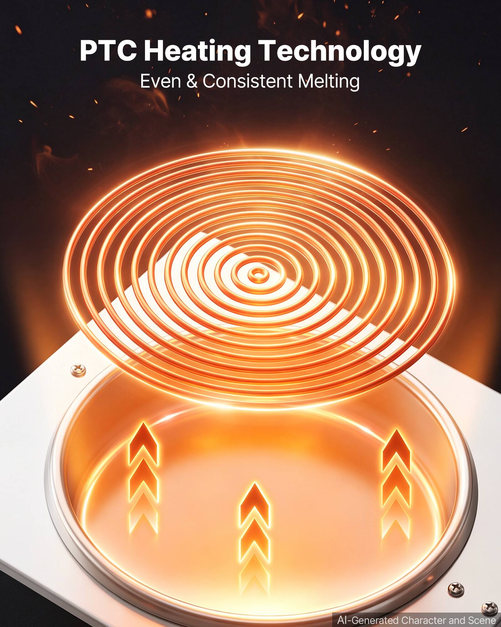 PTC Heating Technology  
Even & Consistent Melting  

AI-Generated Character and Scene