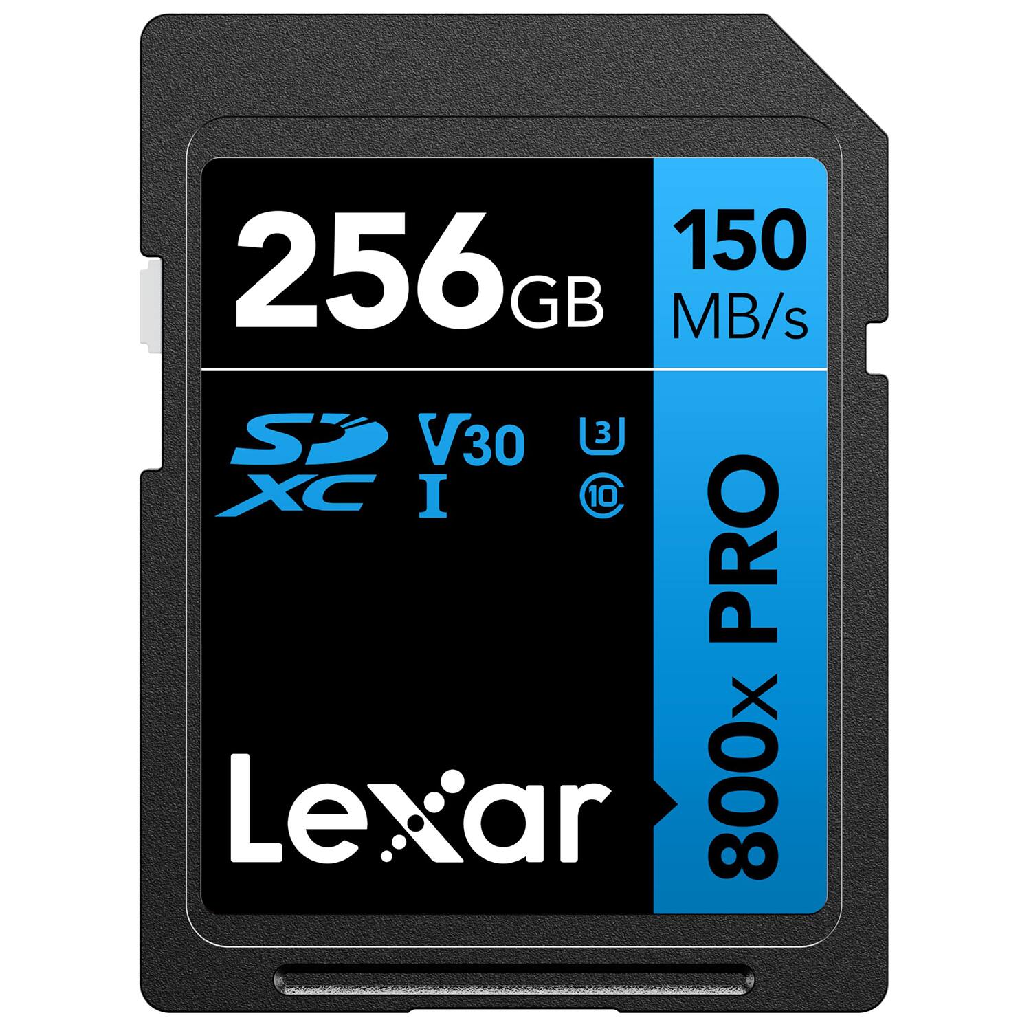 256 GB  
150 MB/s  
SDXC I  
V30  
10  
800x PRO  
Lexar
