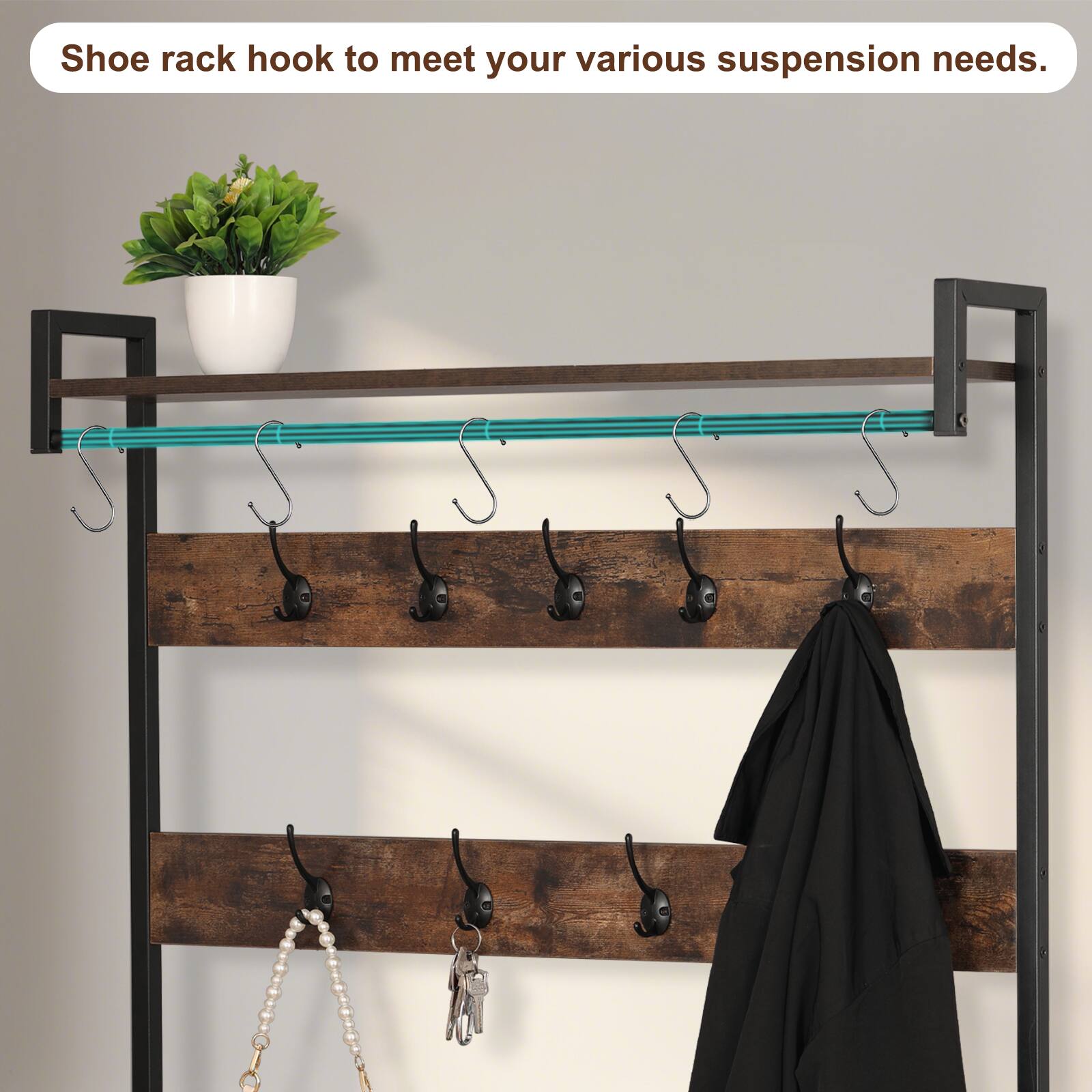 Shoe rack hook to meet your various suspension needs.