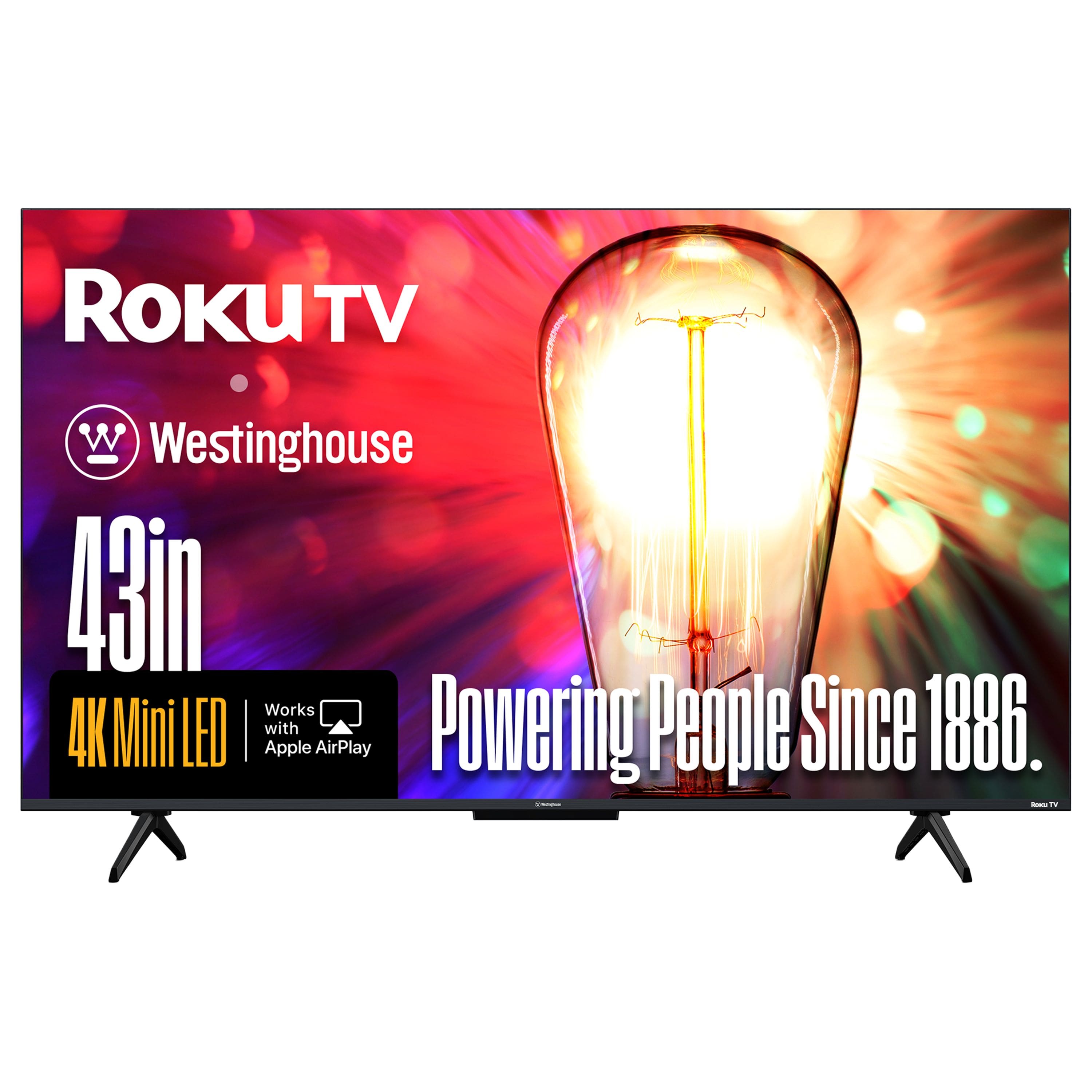 Westinghouse - 43-inch Mini-LED 4K Roku TV, Dolby Vision HDR, QLED Quantum Color, Local Dimming, MEMC, AirPlay 2