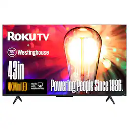 Westinghouse - 43-inch Mini-LED 4K Roku TV, Dolby Vision HDR, QLED Quantum Color, Local Dimming, MEMC, AirPlay 2