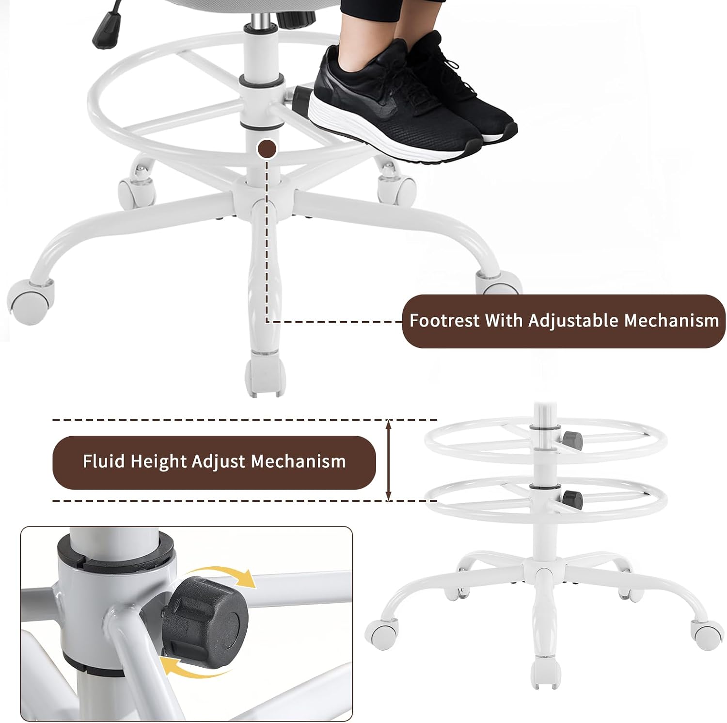 Footrest With Adjustable Mechanism

Fluid Height Adjust Mechanism