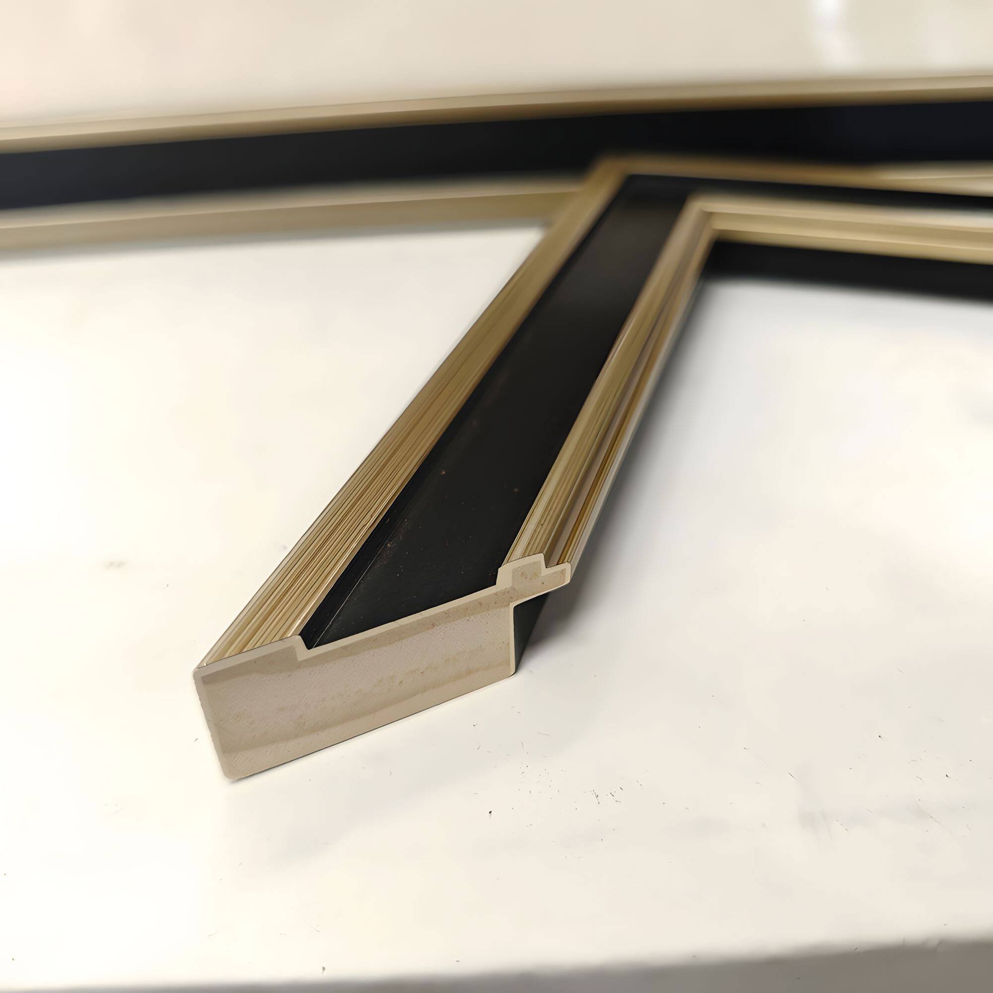 Left. APRILSOUL - Solid Wood Picture Frame Replaceable Canvas Art Frame Organic Glass Elegant Wall Decor Living Room Bedroom - Black.