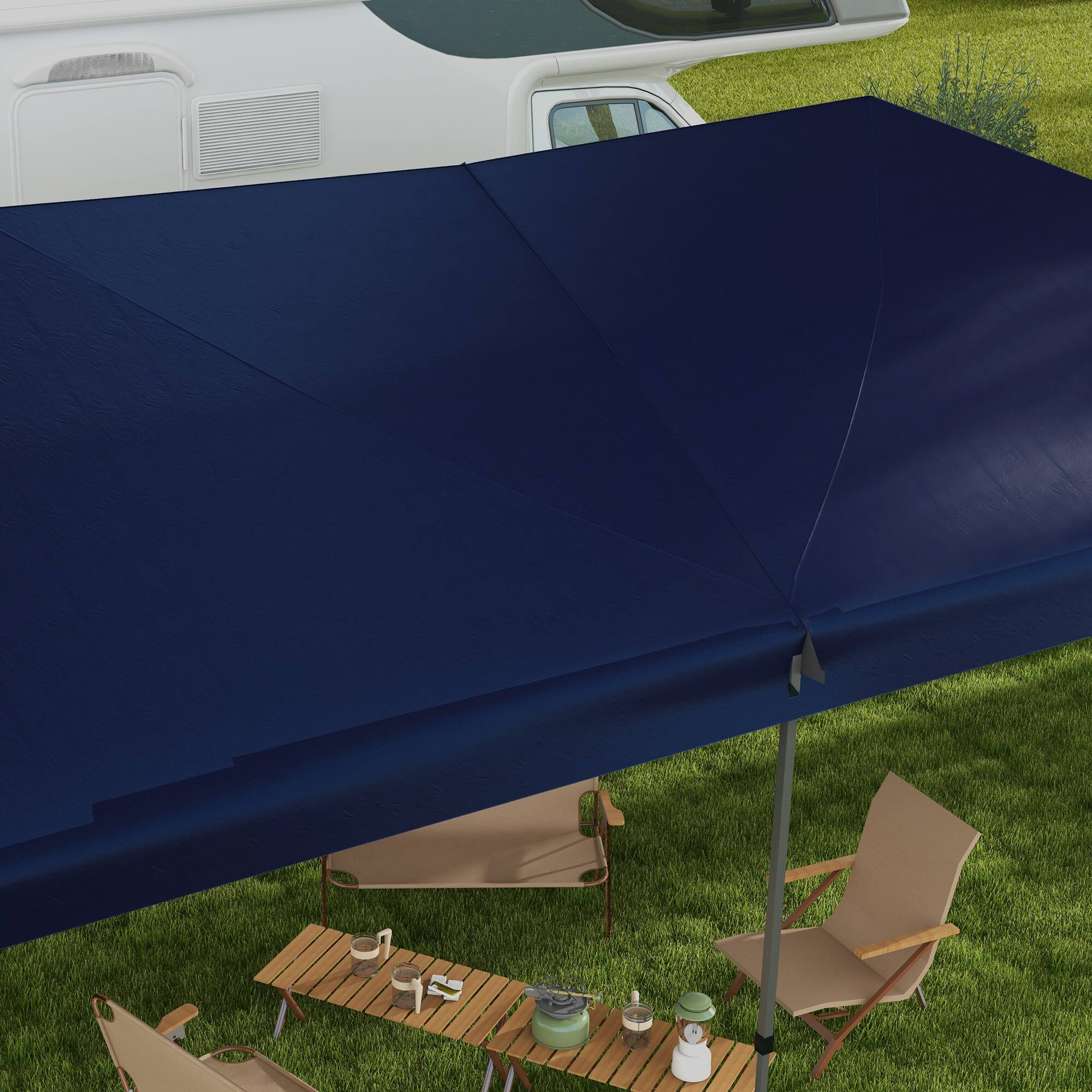 Alt View 8. Outsunny - 10' x 19' Pop Up Canopy with Easy Up Steel Frame, 3-Level Adjustable Height and Carrying Bag - Blue.