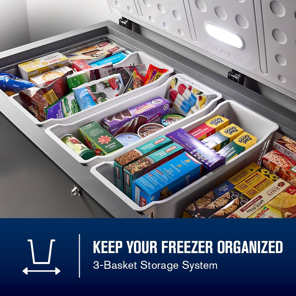 KEEP YOUR FREEZER ORGANIZED  
3-Basket Storage System