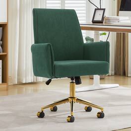 Meqiodas - Mid-Back Office Chair, Swivel Office Chair, Striped Fabric, Ergonomically Designed, Home Office Chair with Metal Base - Green